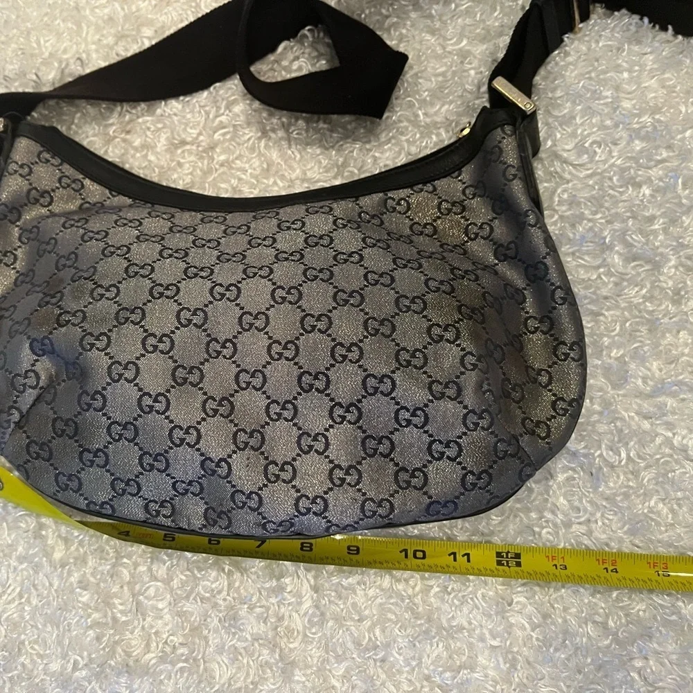 Gucci Navy GG Canvas Web Round Messenger Hobo Bag. - Picture 9 of 14